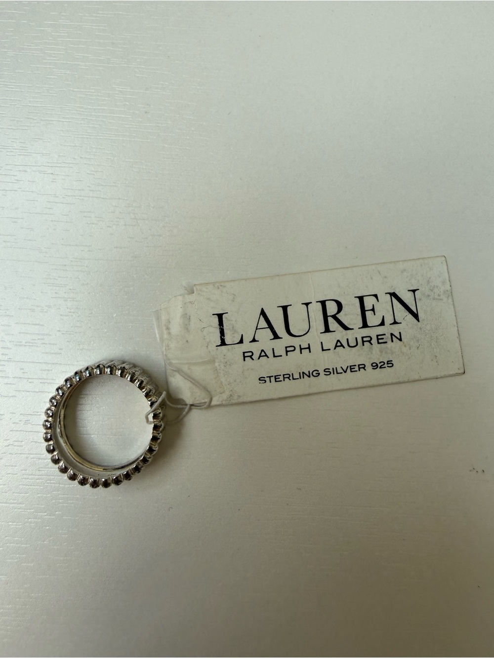 Ralph Lauren Sterling Silver ridged ring size 7